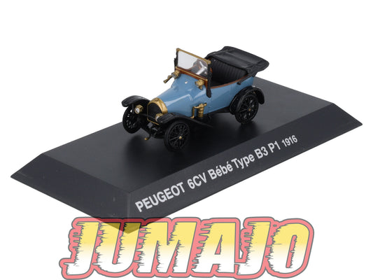 PEU26 Voiture 1/43 Hachette NOREV PEUGEOT 6CV Bébé Type B3 P1 1916