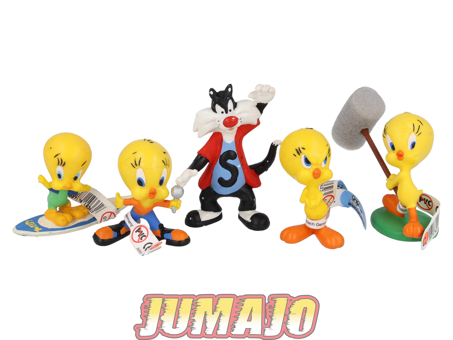PVC13 Lot 5 figurines PVC BULLY WARNER BROS 8cm : Sylvestre & Titi Tweety