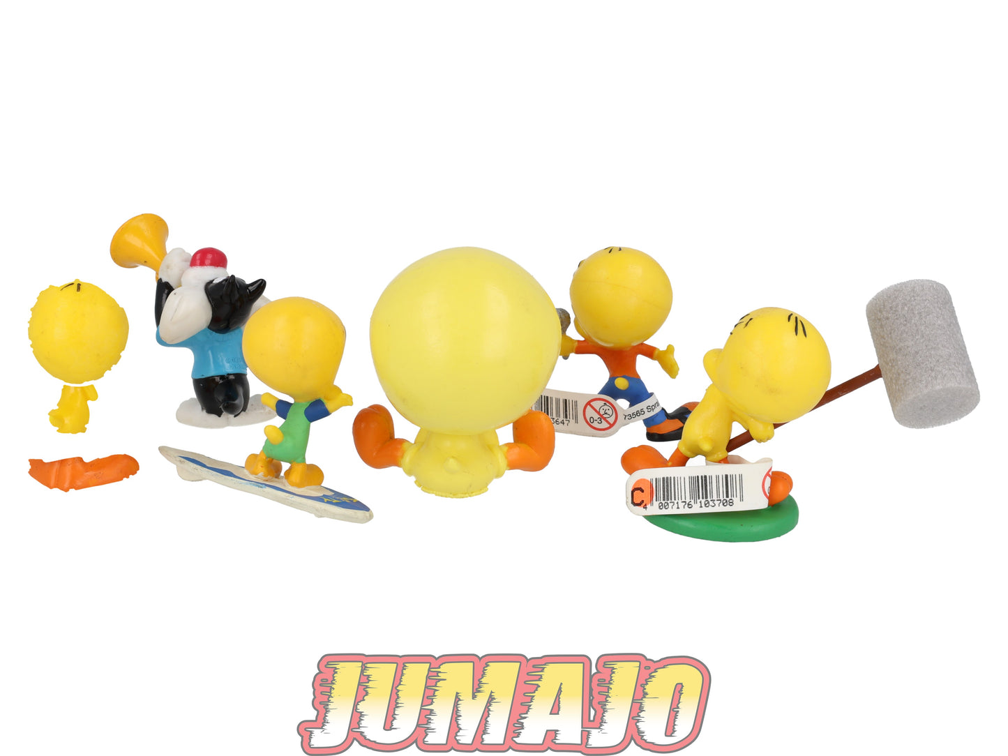 PVC14 Lot 6 figurines PVC BULLY 7cm : Titi Tweety & Sylvestre Sylvester