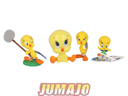 PVC16 Lot 4 figurines PVC BULLY 7cm : Titi Tweety, surf & marteau