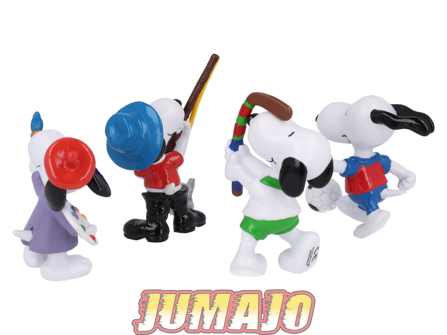 PVC1 Lot 4 figurines PVC SCHLEICH Snoopy Peanuts : SNOOPY peintre foot pêcheur