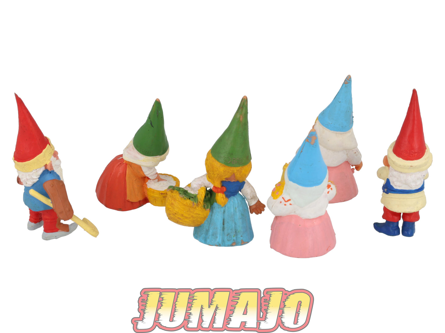 PVC28 Lot 6 figurines PVC UNIEBOEK David le gnome 9cm : OCCASION Panier, Flûte
