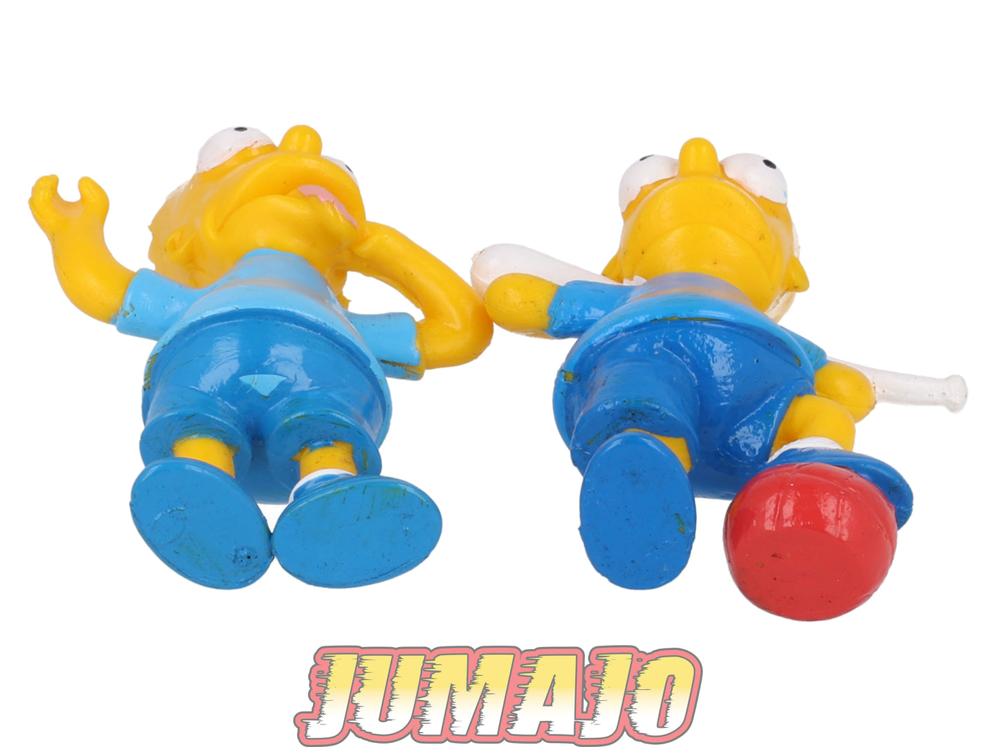 PVC4 Lot 2 figurines PVC BULLYLAND 8cm : Bart Simpson batte + Lance-pierre