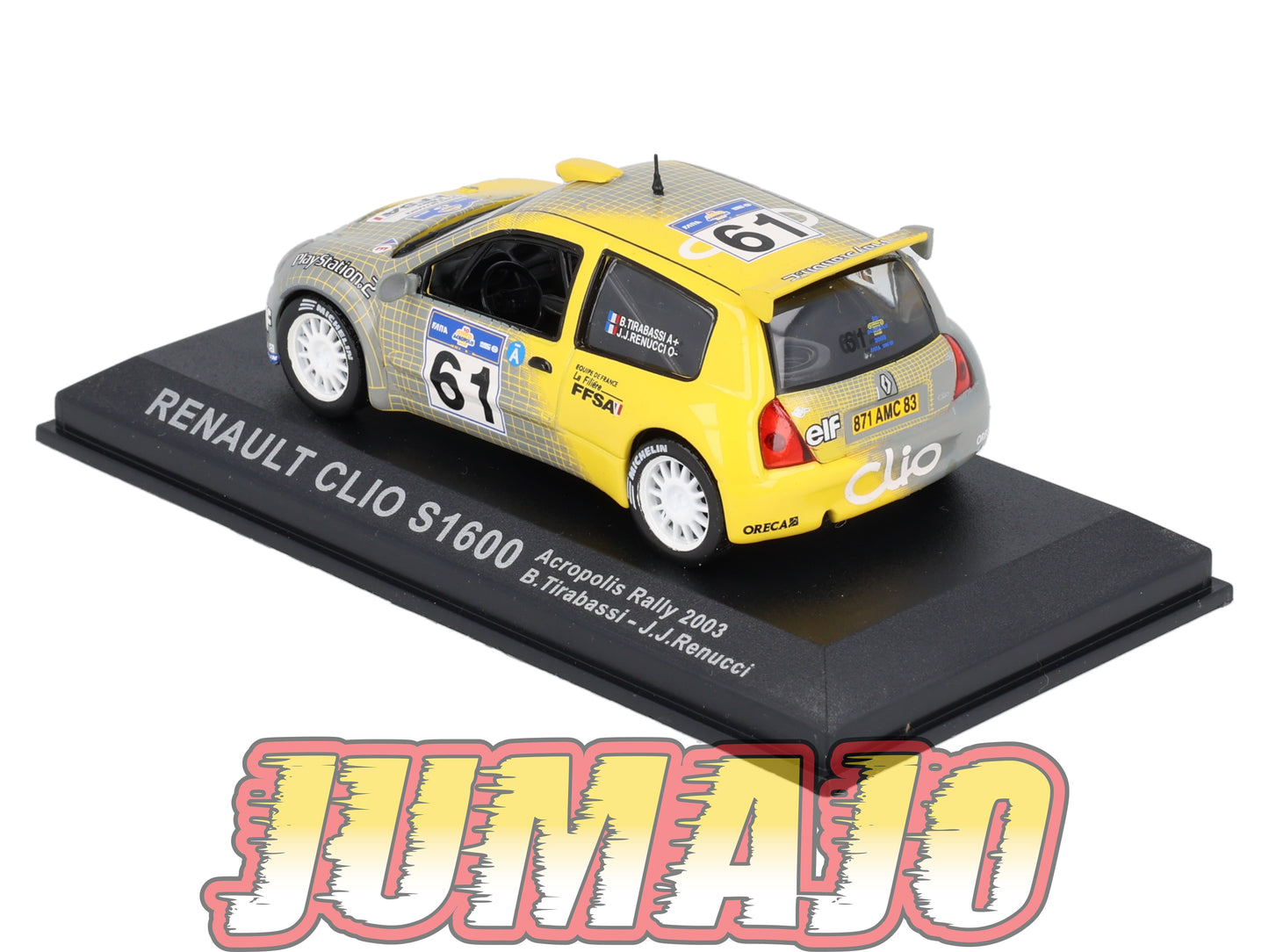 RCA18 voiture 1/43 IXO Altaya Rallye : RENAULT Clio S1600 2003 #61 B.Tirabassi