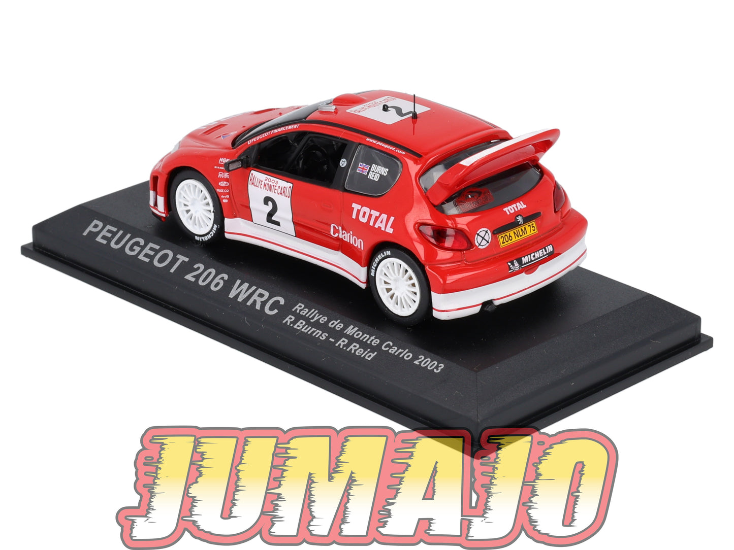 RCA2 voiture 1/43 IXO Altaya Rallye : PEUGEOT 206 WRC 2003 #2 Monte-carlo R.Burns