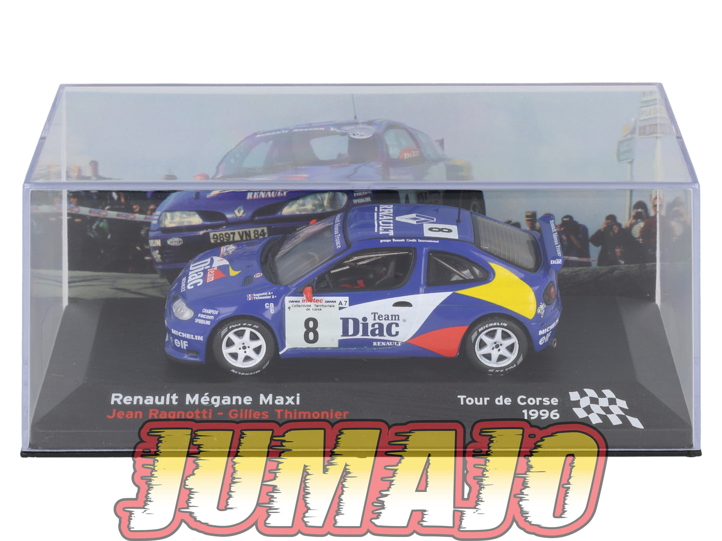 RFR3 voiture 1/43 IXO Rallye Française RENAULT Megane Maxi 1996 #8 J.Ragnotti