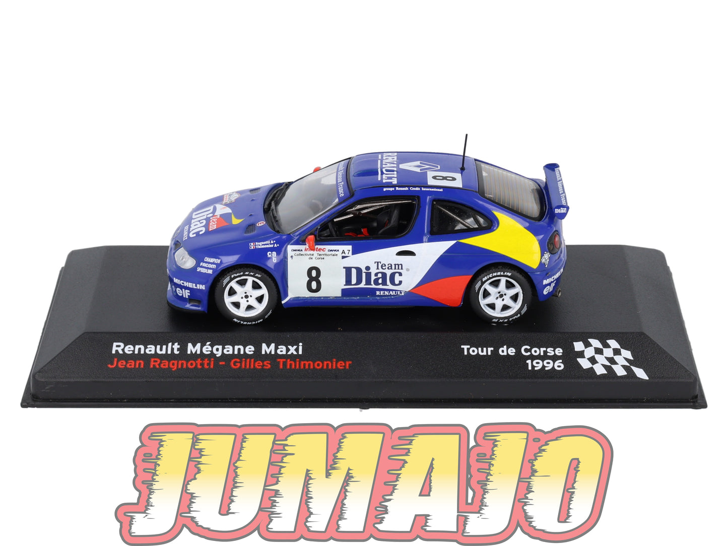 RFR3 voiture 1/43 IXO Rallye Française RENAULT Megane Maxi 1996 #8 J.Ragnotti