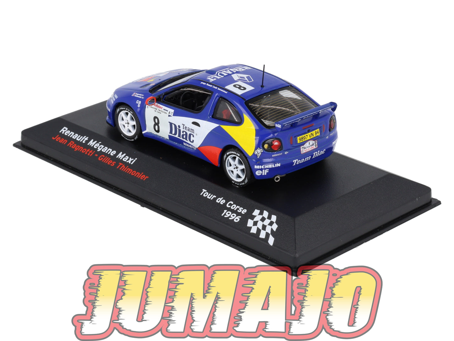 RFR3 voiture 1/43 IXO Rallye Française RENAULT Megane Maxi 1996 #8 J.Ragnotti