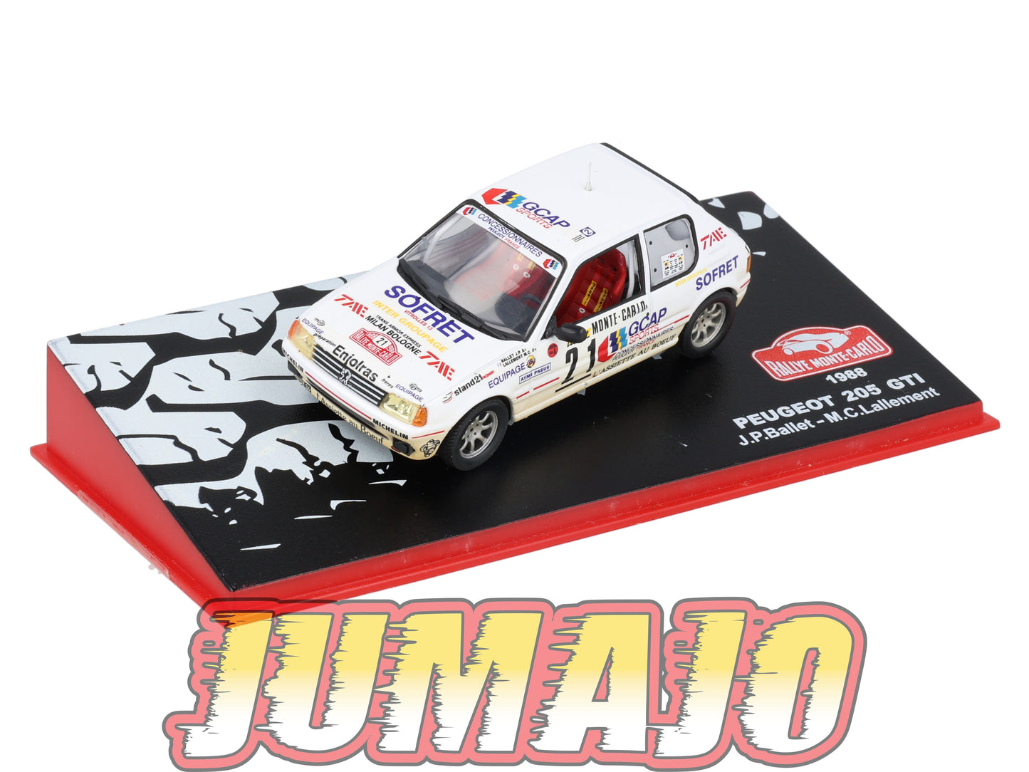 RMC19 Voiture 1/43 IXO Altaya Rallye monte-carlo PEUGEOT 205 GTI 1988 #21 Ballet