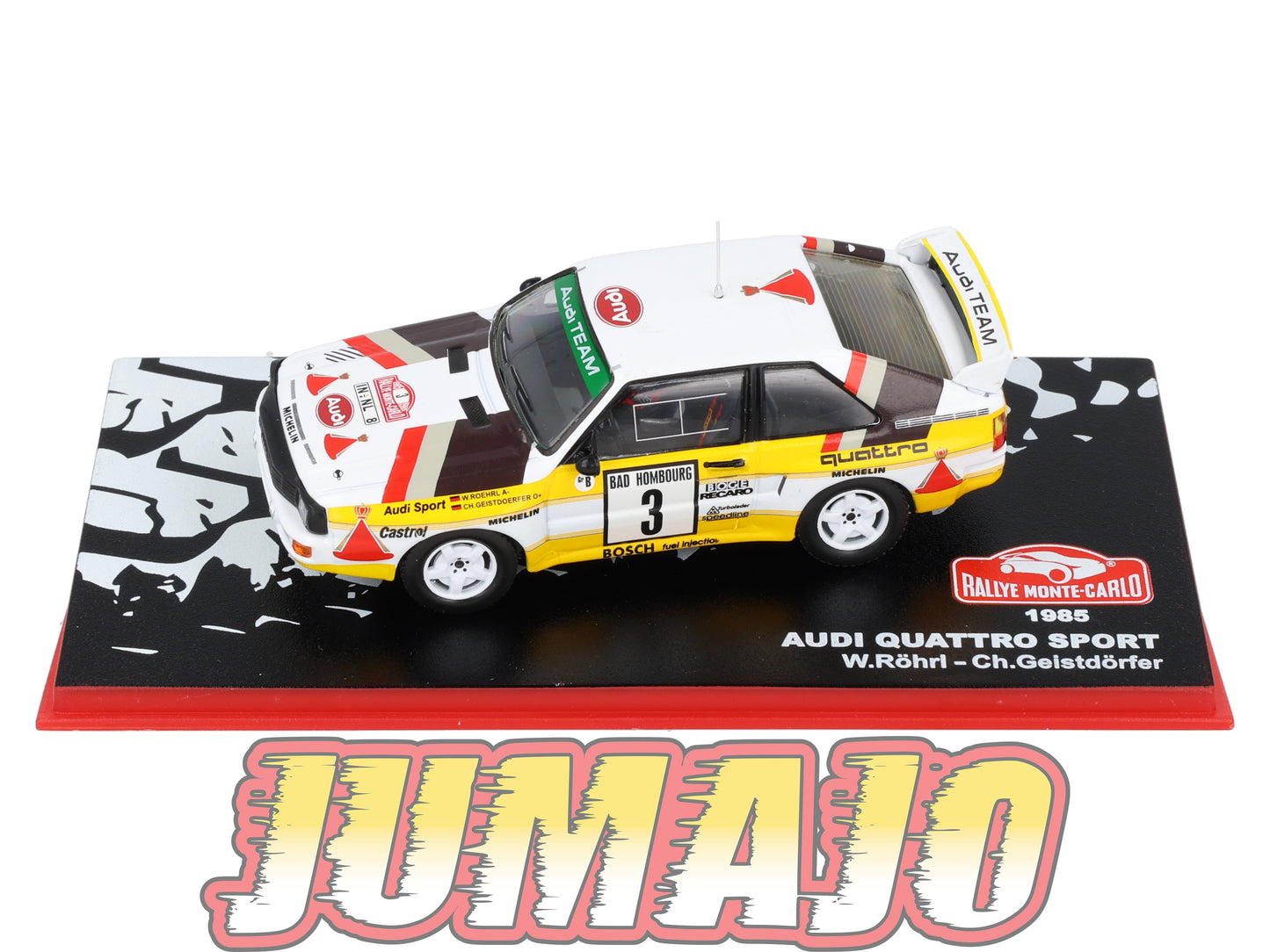 RMC23 Voiture 1/43 IXO Altaya Rallye Monte-carlo AUDI Quattro Sport #3 W.Röhrl 1985
