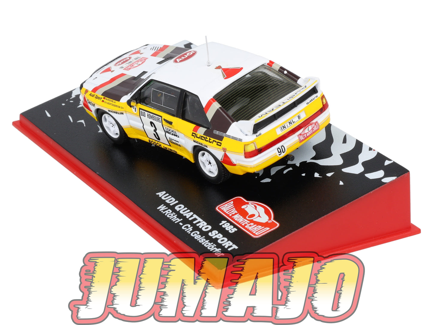 RMC23 Voiture 1/43 IXO Altaya Rallye Monte-carlo AUDI Quattro Sport #3 W.Röhrl 1985