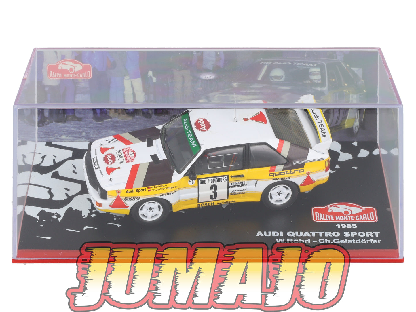 RMC23 Voiture 1/43 IXO Altaya Rallye Monte-carlo AUDI Quattro Sport #3 W.Röhrl 1985