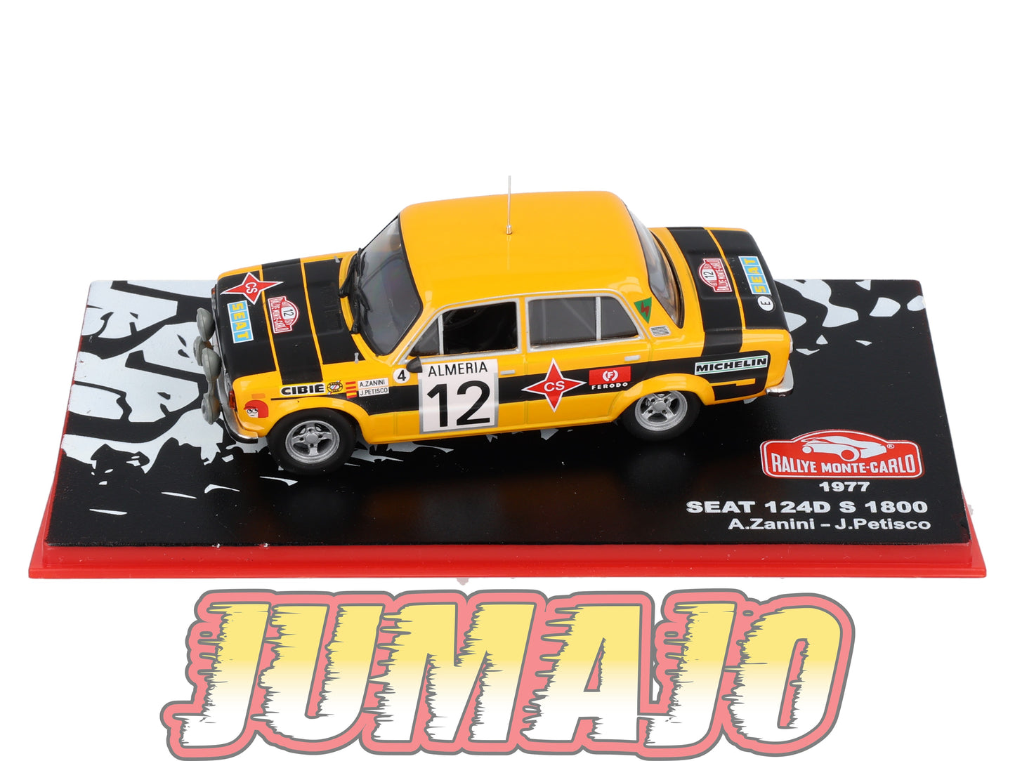 RMC25 Voiture 1/43 IXO Altaya RallyeMonte Carlo SEAT 124D S 1800 1977 #12 A.Zanini