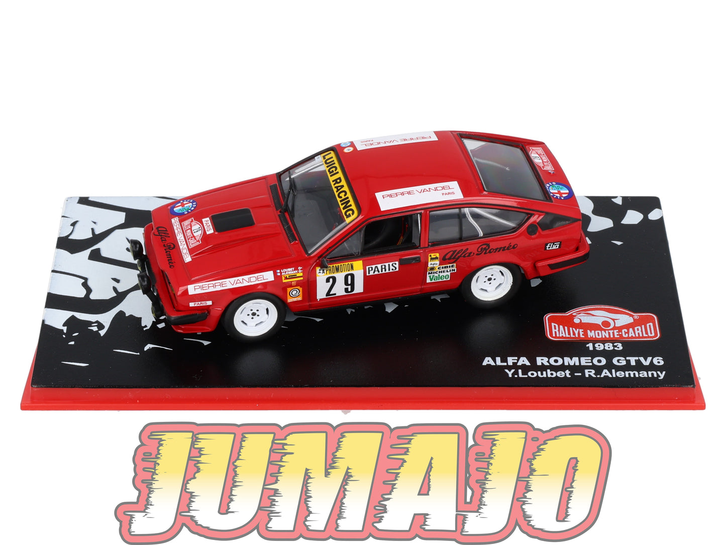 RMC29 Voiture 1/43 IXO Altaya Rallye Monte-carlo ALFA ROMEO GTV6 #29 Y.Loubet 1983