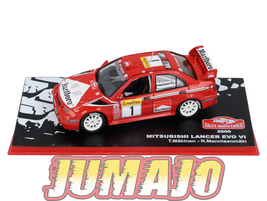 RMC38 Voiture 1/43 IXO Altaya Rallye Monte-Carlo MITSUBISHI Lancer EVO VI 2000 #1 T Makinen