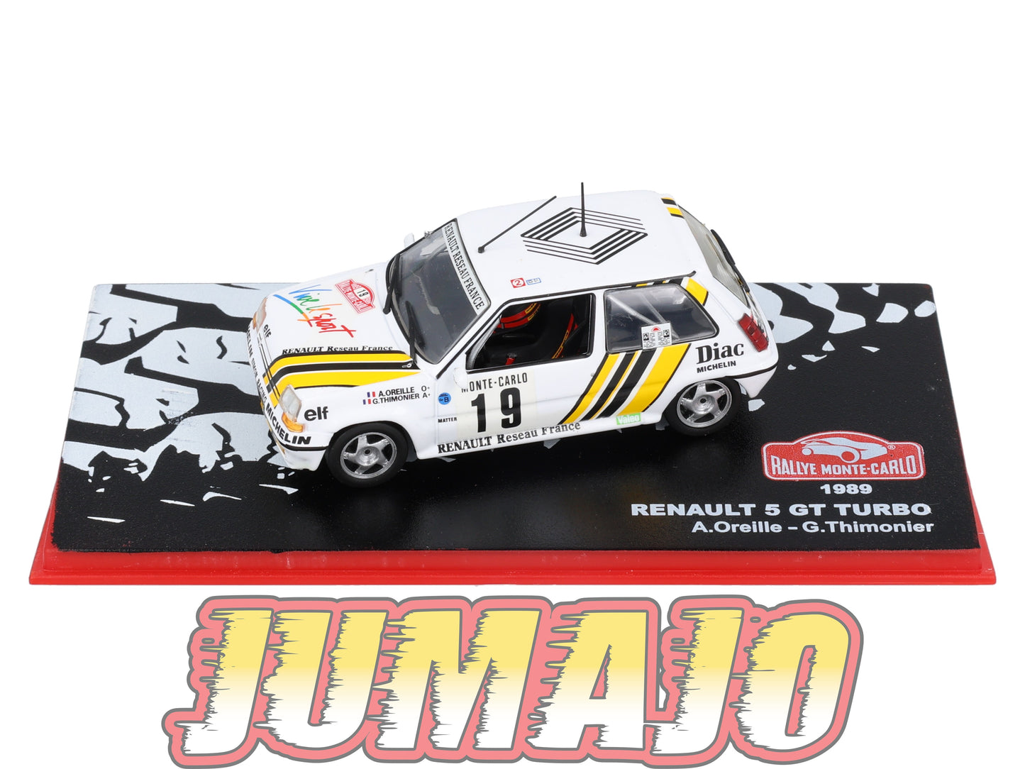 RMC39 Voiture 1/43 IXO Altaya Rallye monte-carlo RENAULT 5 GT Turbo 1989 #19 A.Oreille