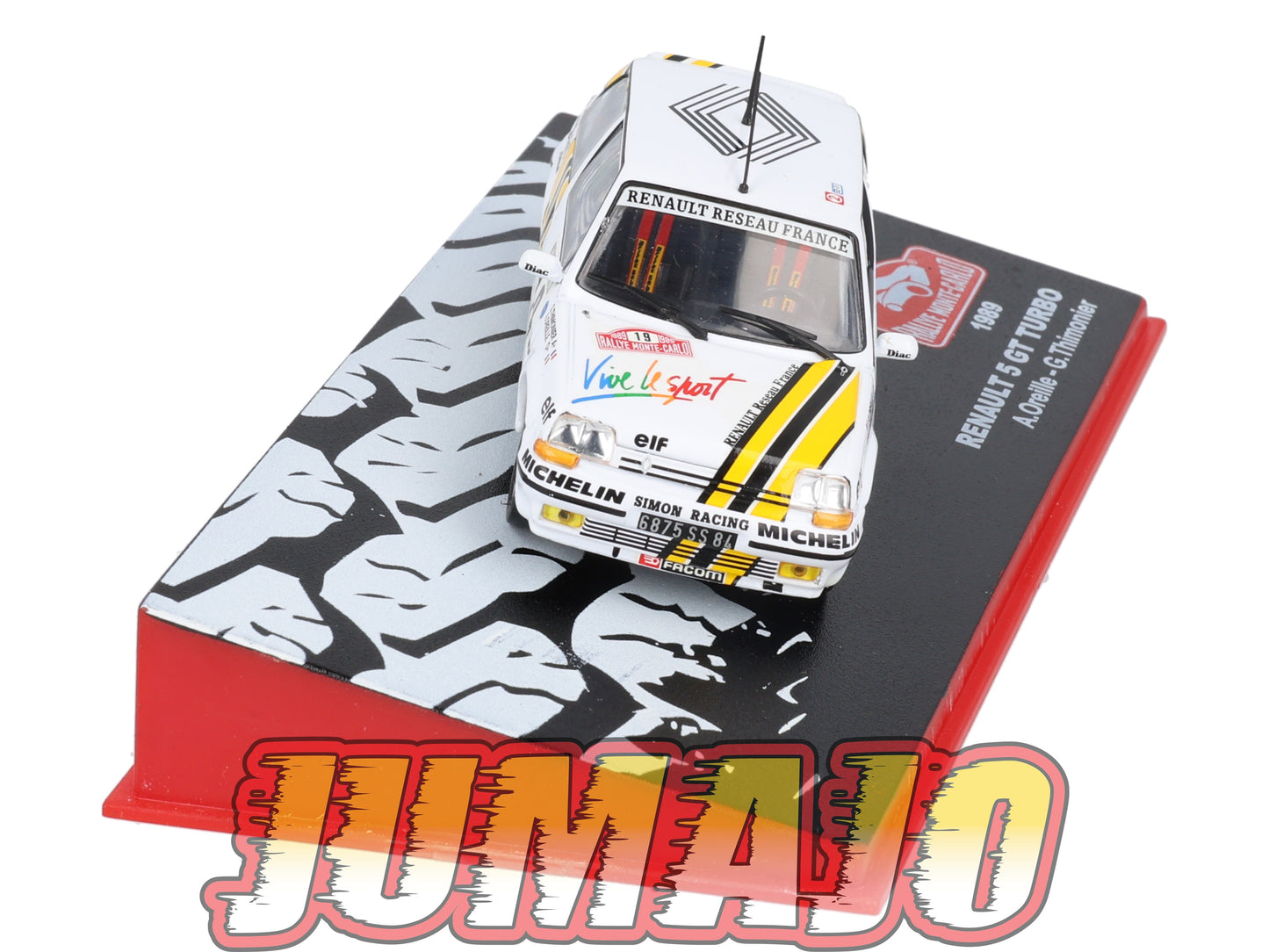 RMC39 Voiture 1/43 IXO Altaya Rallye monte-carlo RENAULT 5 GT Turbo 1989 #19 A.Oreille