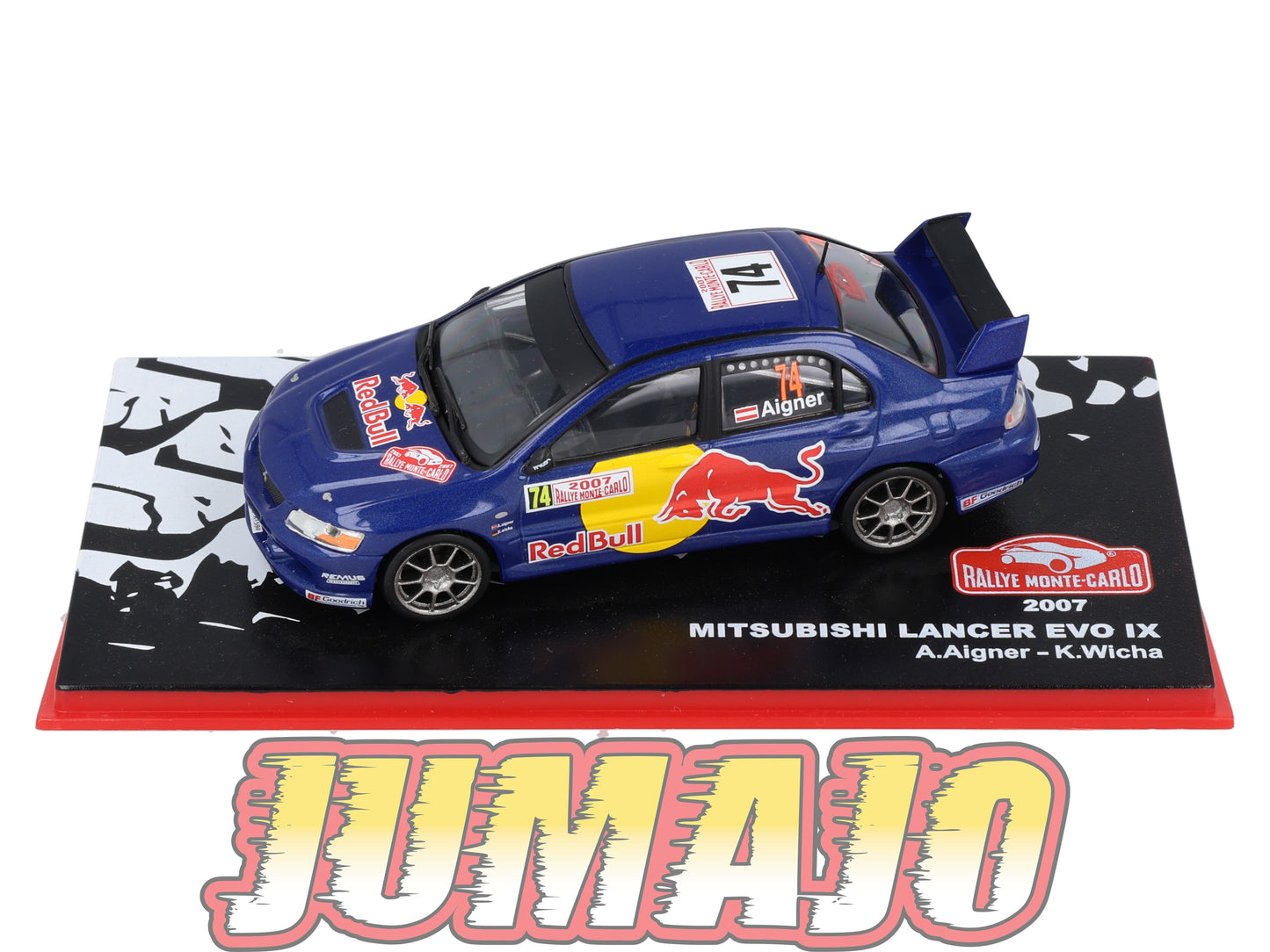 RMC76 Voiture 1/43 IXO Altaya Rallye Monte-carlo MITSUBISHI Lancer Evo IX Red Bull #74 A.Aigner