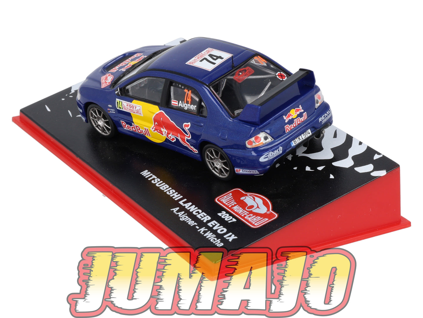 RMC76 Voiture 1/43 IXO Altaya Rallye Monte-carlo MITSUBISHI Lancer Evo IX Red Bull #74 A.Aigner