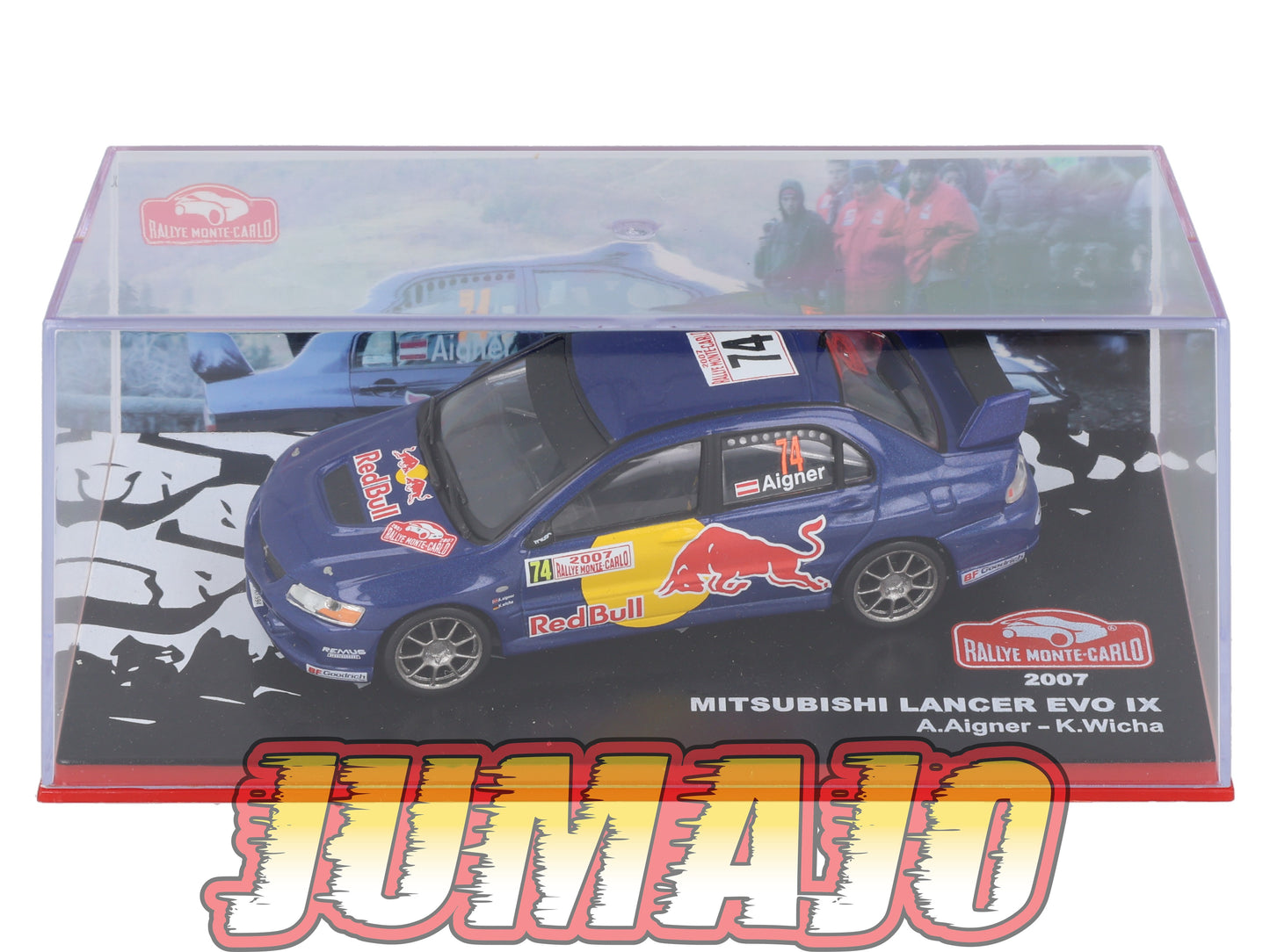 RMC76 Voiture 1/43 IXO Altaya Rallye Monte-carlo MITSUBISHI Lancer Evo IX Red Bull #74 A.Aigner
