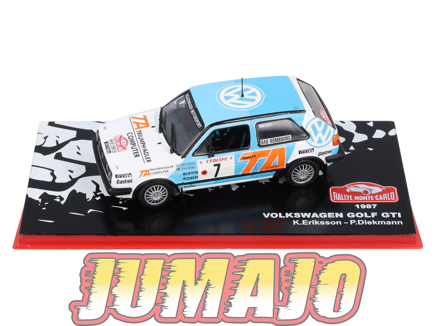 RMC81 Voiture 1/43 IXO Altaya Rallye Monte-Carlo VOLKSWAGEN Golf II GTI 1987 #7 K.Eriksson