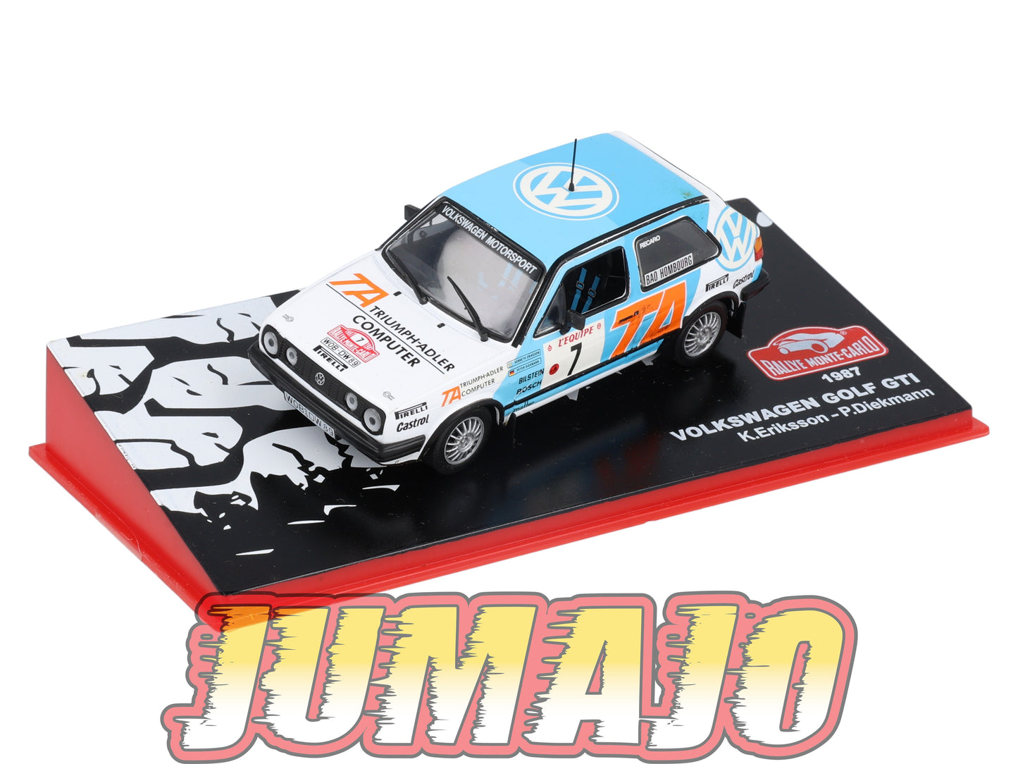 RMC81 Voiture 1/43 IXO Altaya Rallye Monte-Carlo VOLKSWAGEN Golf II GTI 1987 #7 K.Eriksson