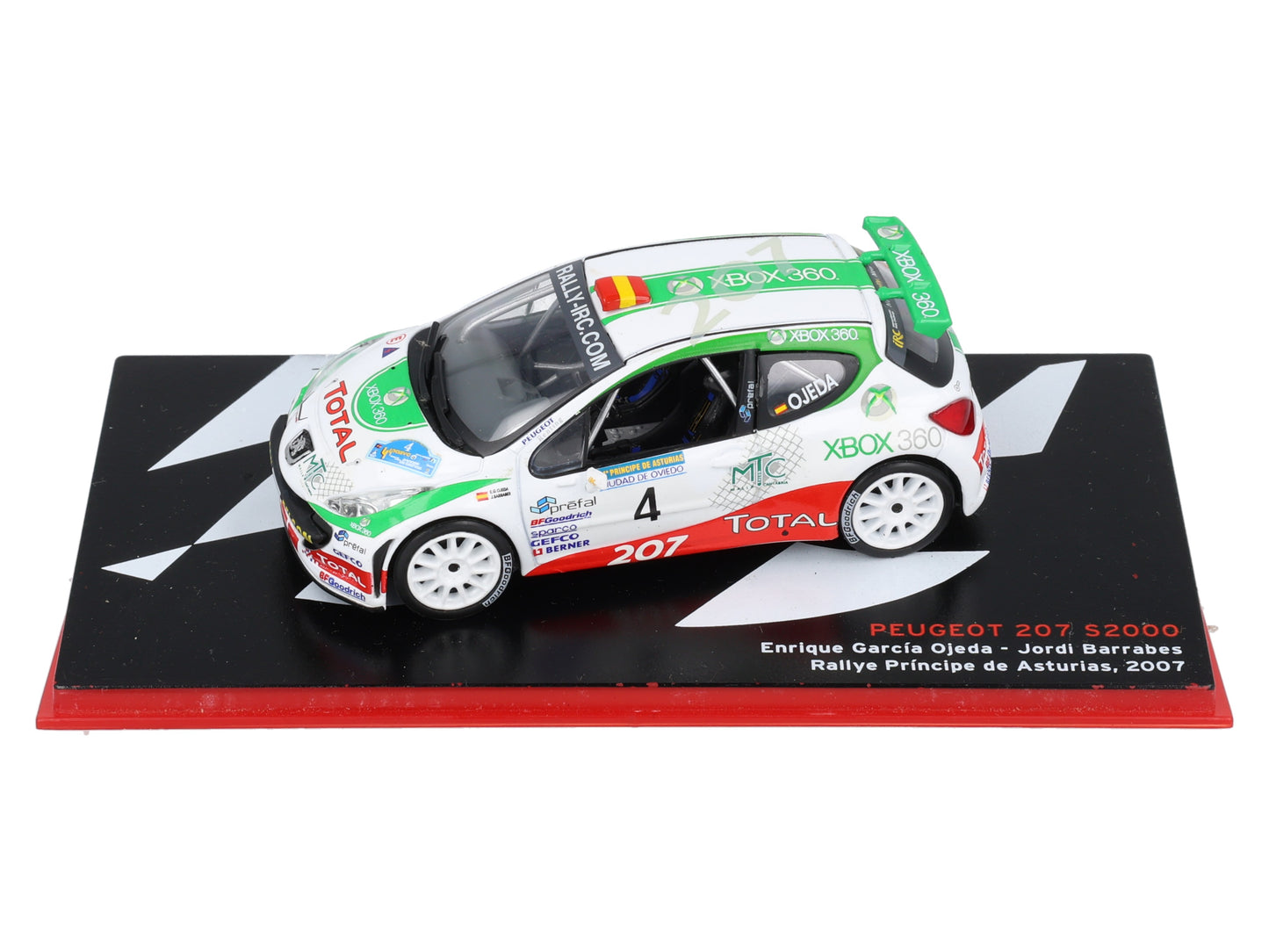 RSP406 Voiture Rallye Espagne 1/43 IXO Altaya : PEUGEOT 207 S2000 2007 #4 E.Ojeda
