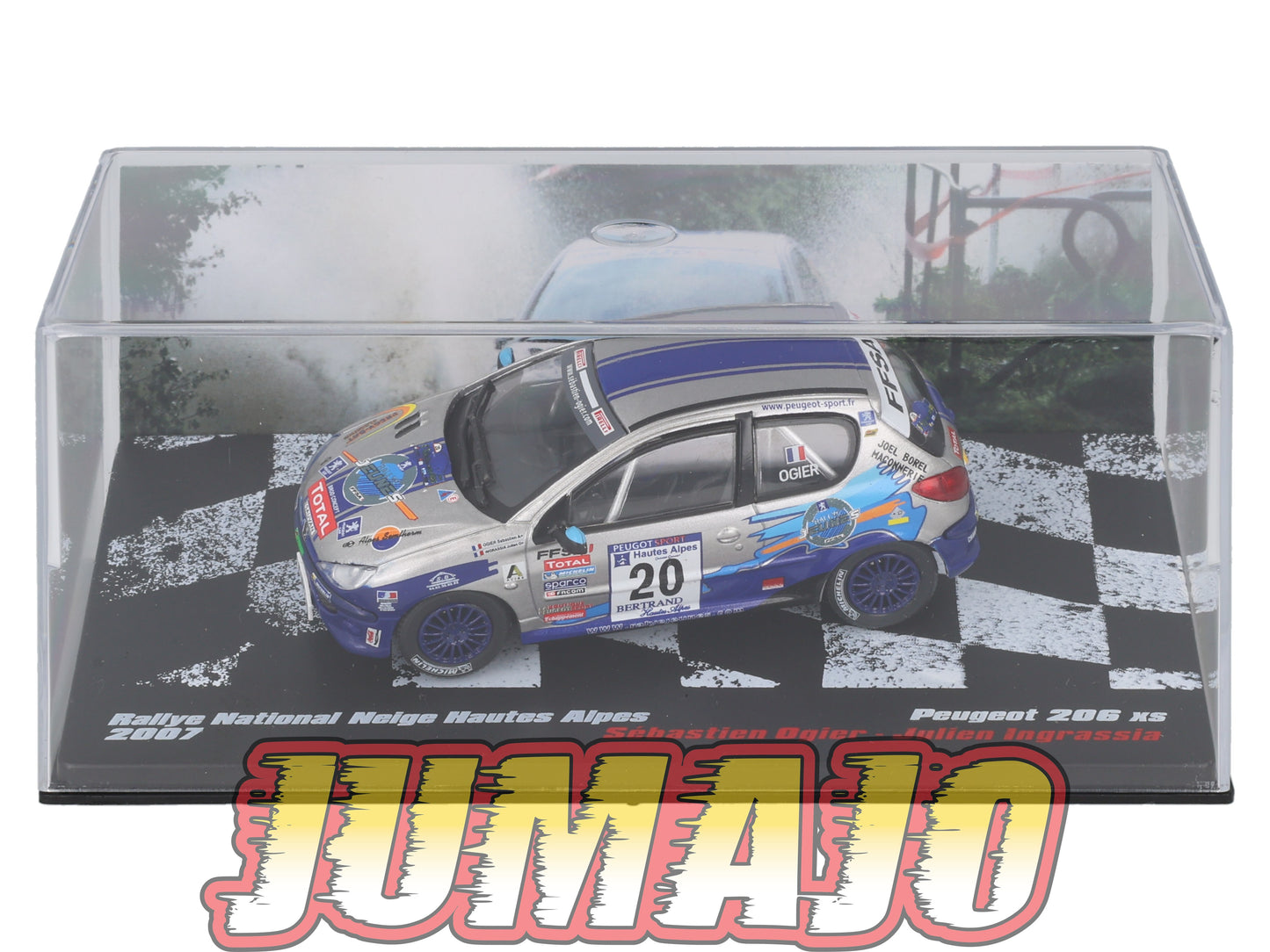 RVR24 1/43 Altaya Vainqueurs rallye : PEUGEOT 206 XS 2007 #20 S.Ogier