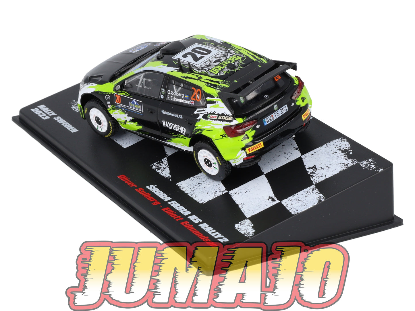 RVR28 1/43 Altaya Vainqueurs rallye : SKODA Fabia RS Rally2 2023 #20 O.Solberg