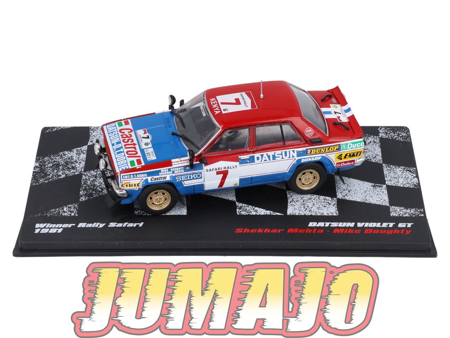 RVR39 1/43 Altaya Vainqueurs rallye : DATSUN Violet GT 1981 #7 S.Mehta