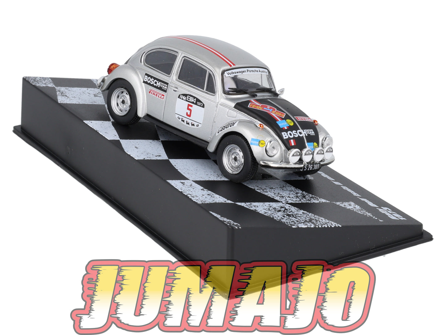 RVR41 1/43 Altaya Vainqueurs rallye : VOLKSWAGEN COX 1303S 1973 #5 A.Warmbold