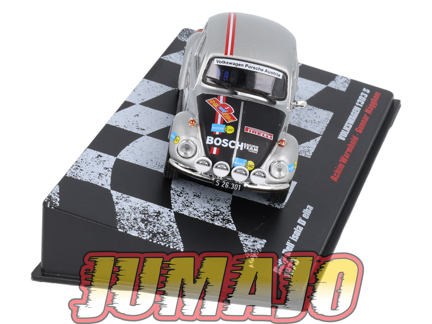 RVR41 1/43 Altaya Vainqueurs rallye : VOLKSWAGEN COX 1303S 1973 #5 A.Warmbold