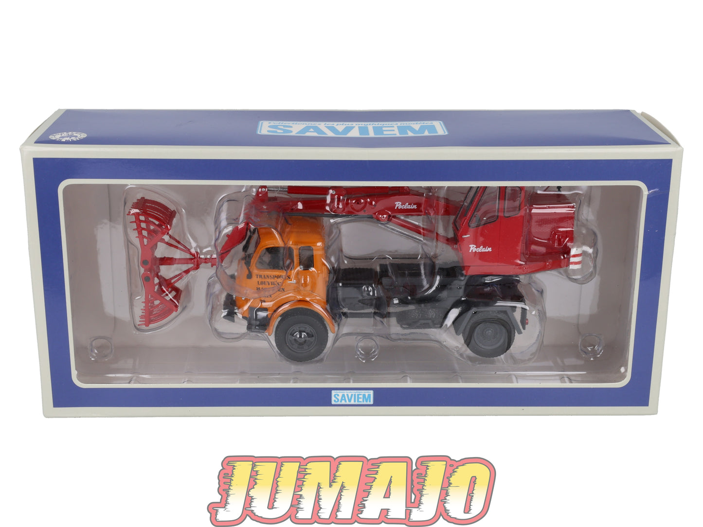 SAV3 CAMIONS 1/43 altaya IXO SAVIEM LRS R 4154 avec grue Poclain