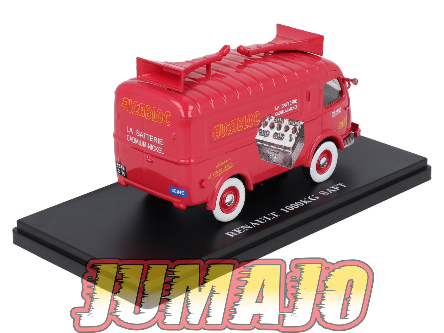 TDF75 Voiture Tour De France 1/43 HACHETTE : RENAULT 1000KG Saft Alcabloc Batterie