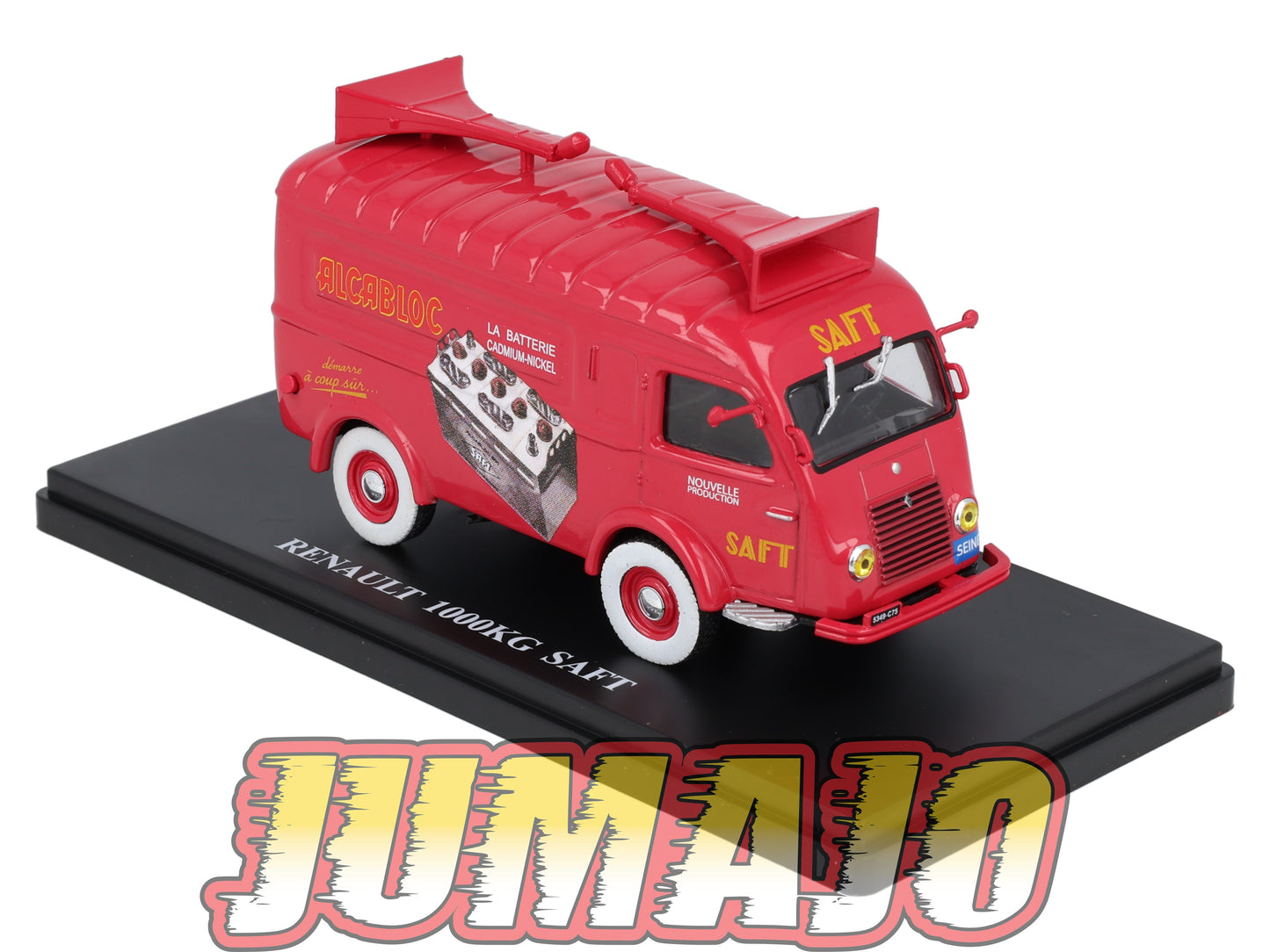 TDF75 Voiture Tour De France 1/43 HACHETTE : RENAULT 1000KG Saft Alcabloc Batterie