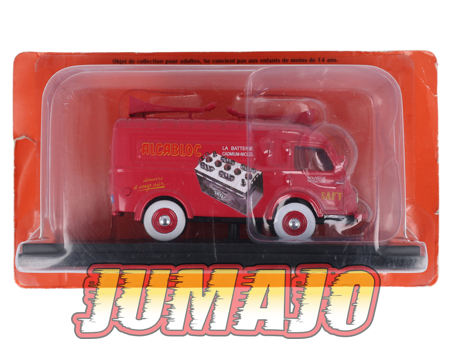 TDF75 Voiture Tour De France 1/43 HACHETTE : RENAULT 1000KG Saft Alcabloc Batterie