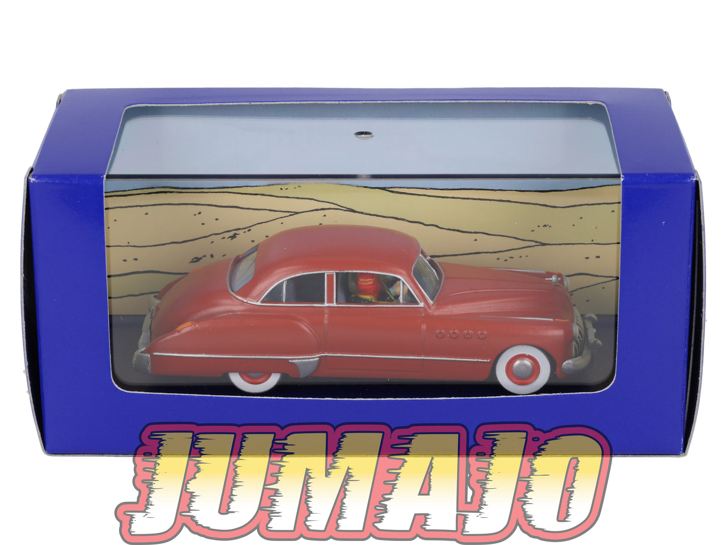 TIN10 Voiture 1/43 TINTIN atlas BUICK Americaine Rouge De Tintin Au Pays De L'or Noire Années 40