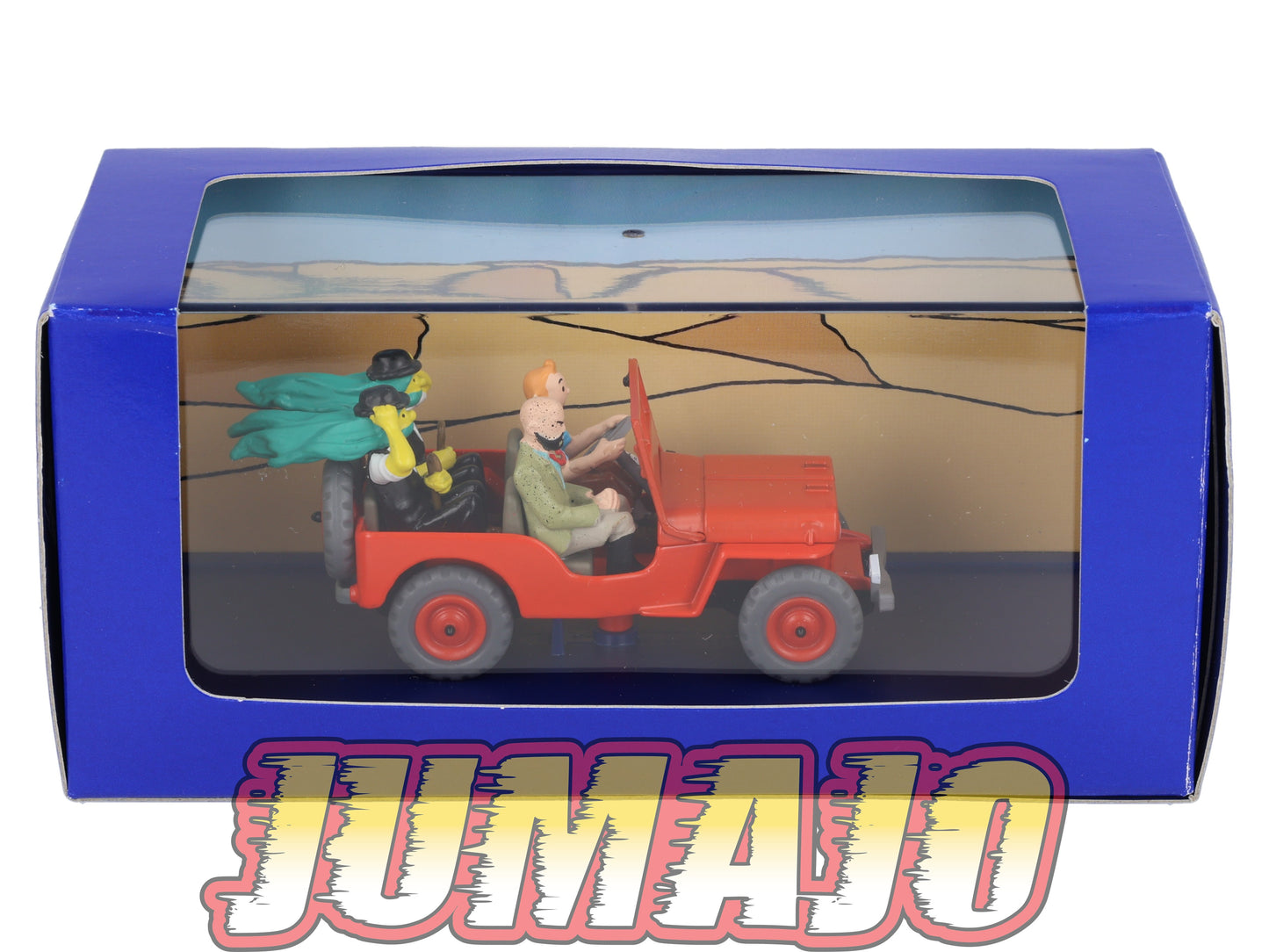 TIN44 Voiture 1/43 TINTIN atlas JEEP Willys MB Au Pays De L'Or Noire Années 40