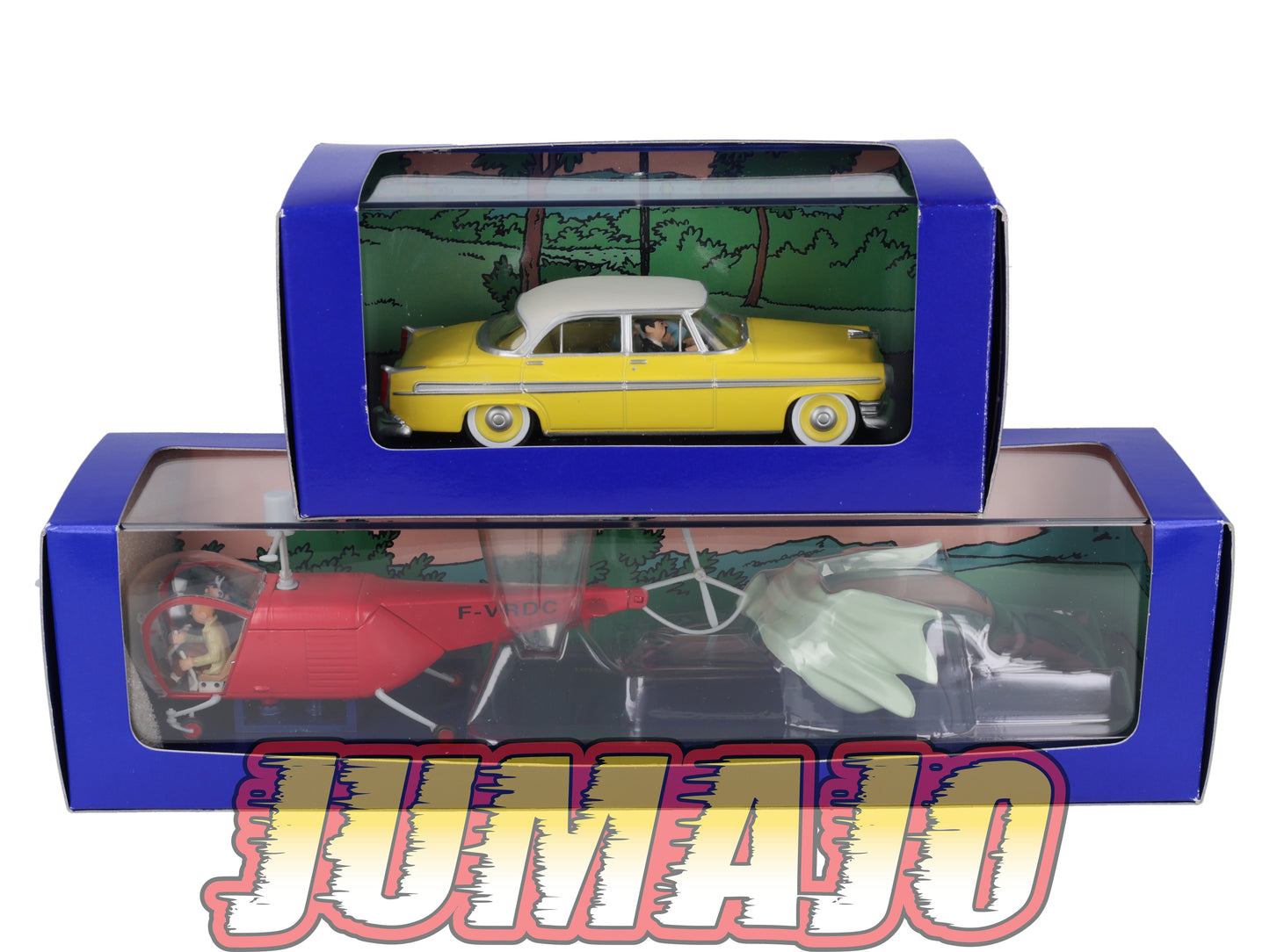 TIN47+48 Voiture 1/43 TINTIN atlas BELL Model 47 1947 + CHYSLER New Yorker Deluxe 1955