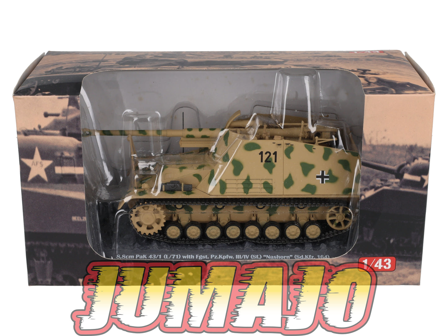 TK24 Tank Altaya IXO 1/43 WW2 : 8.8cm PAK 43/1 Nashorn Panzerjägerabteilung 525 Italy 1944