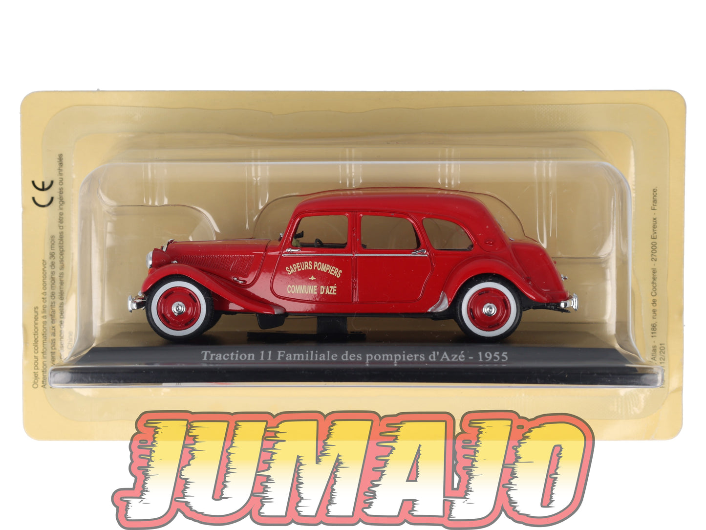 TRA1 Voiture 1/43 Atlas NOREV Traction 11 Familiale des pompiers d'Azé 1955