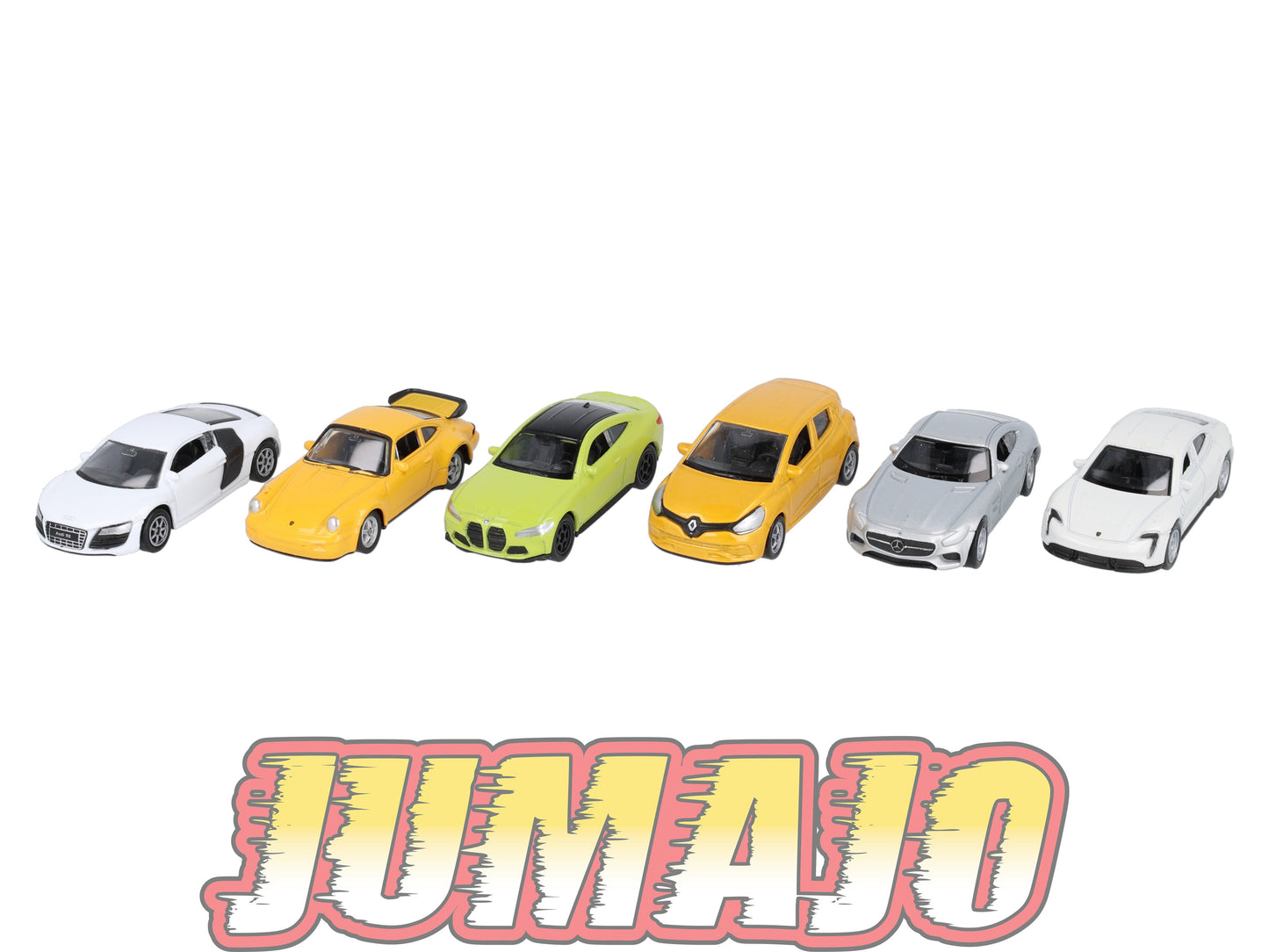 TRI104 6 X 3 inches 1/64 WELLY : RENAULT, PORSCHE, AUDI, BMW, MERCEDES