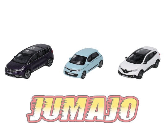 TRI117 Lot 3 X 3 inches 1/64 RENAULT NOREV Kadjar, Twingo & Espace