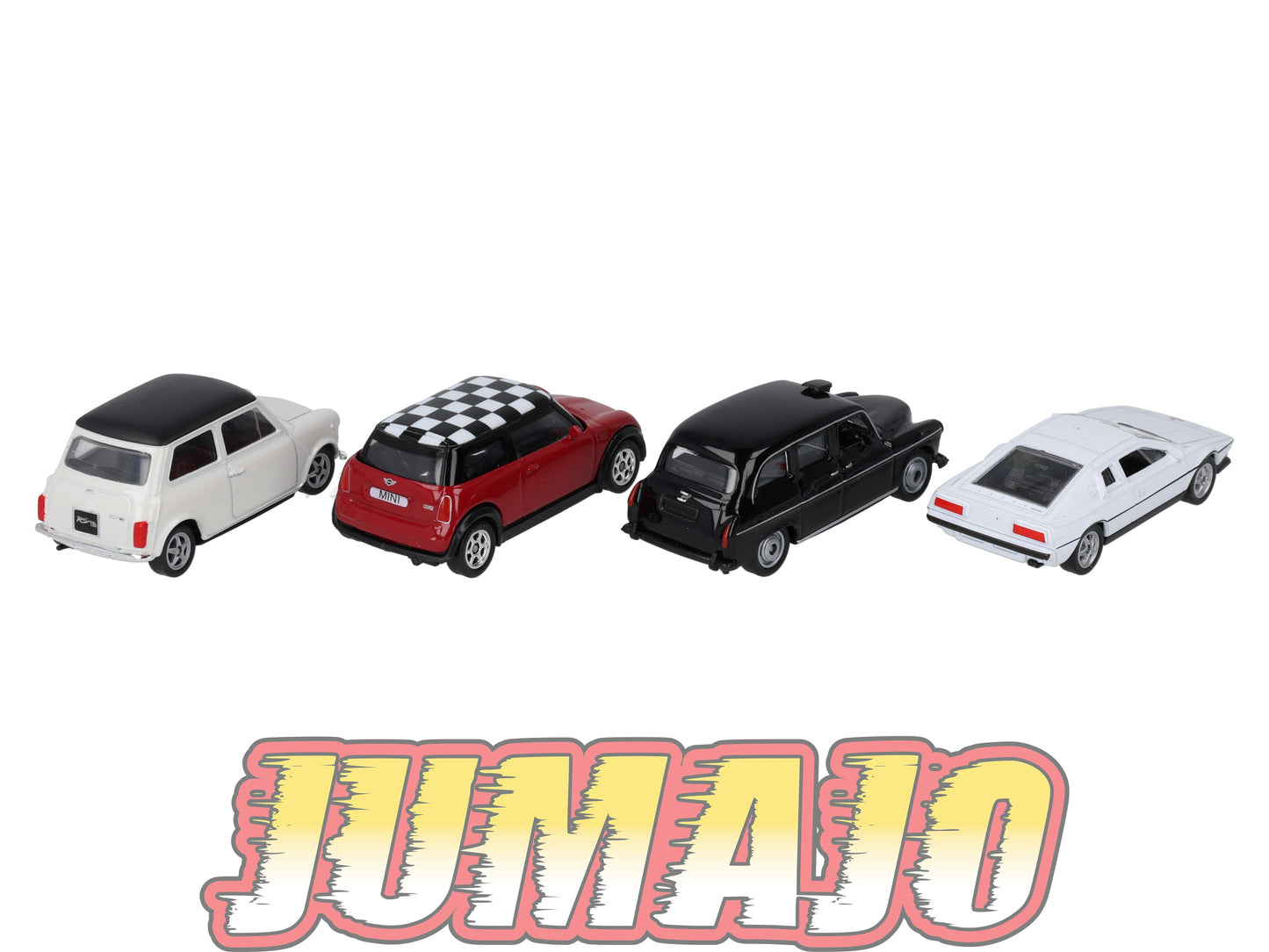 TRI122 Lot 4 X 3 inches Anglaise Welly : Mini Cooper, Austin Fx4, Lotus Esprit