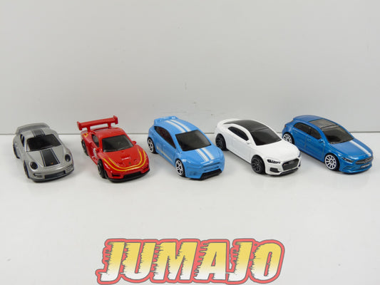 TRI74 : 5 X 3 inches 1/64 HOT WEELS Allemande : Mercedes-Benz, Audi RS & Porsche 911