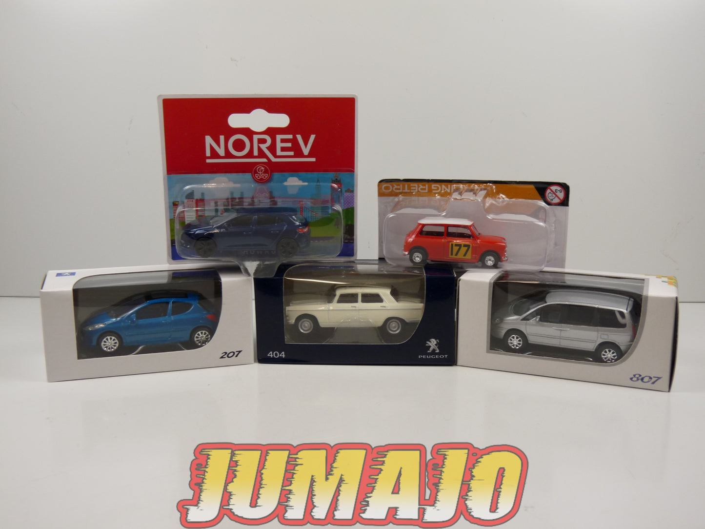 TRI88 : 5 X 3 inches 1/64 NOREV Peugeot 207, 404, 807, mégane, Mini cooper