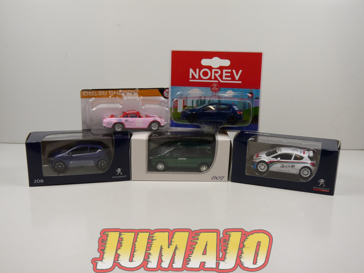 TRI91 : 5 X 3 inches 1/64 NOREV Peugeot 807, 208, Sport 208, mégane, Alpine A110