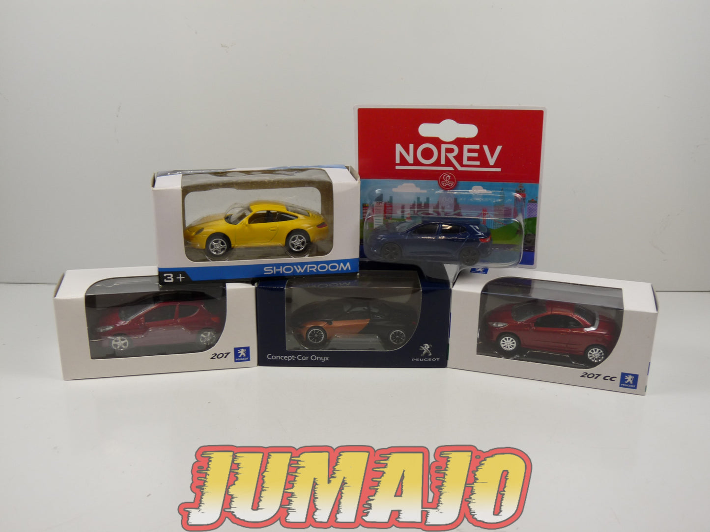 TRI93 : 5 X 3 inches 1/64 NOREV Peugeot 207 CC, Onyx, 207, mégane, Porsche 997