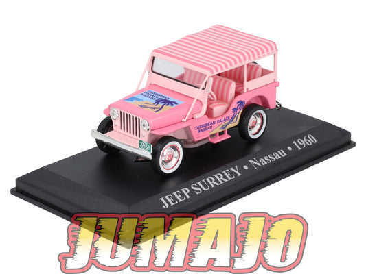 TX17 Voiture 1/43 IXO/Altaya TAXIS DU MONDE : JEEP Surrey Nassau 1960 (Rose)