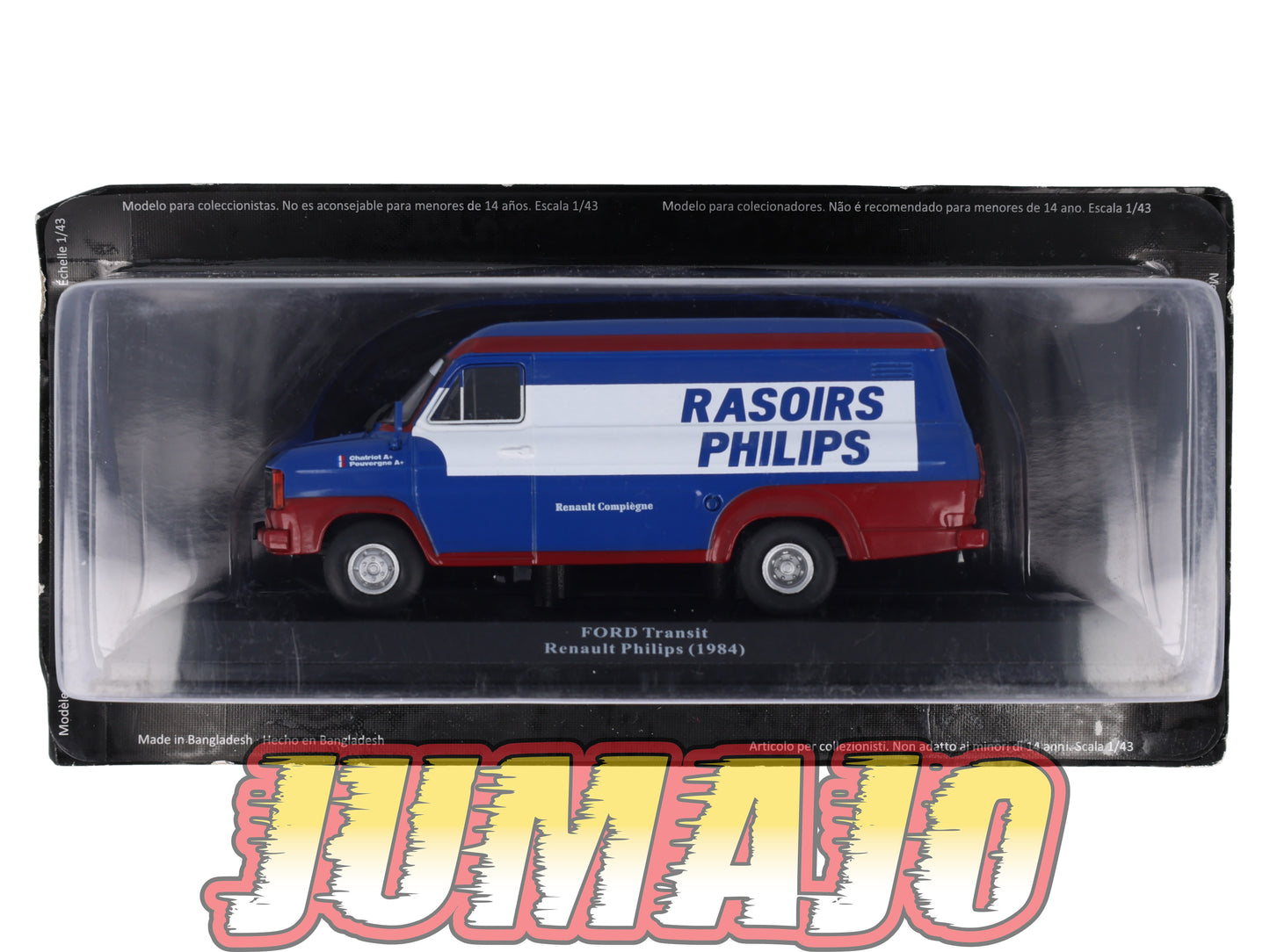 VAR15 Voiture 1/43 ALTAYA Rallye d'assistance FORD Transit Renault Philips 1984